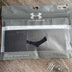 NEW Under Armour Women’s 3 pack Black Thong Underwear, Size XL